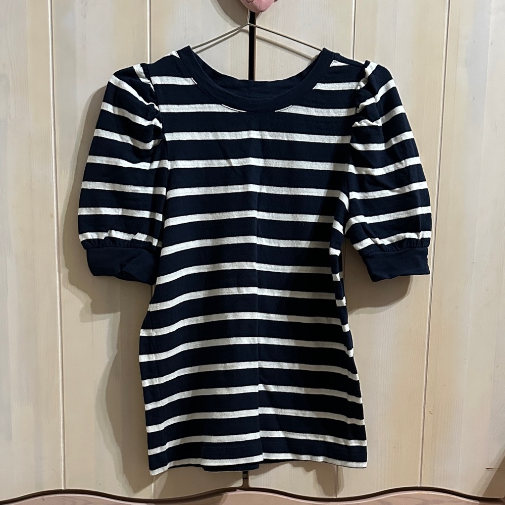 LOFT Navy and White Striped Top